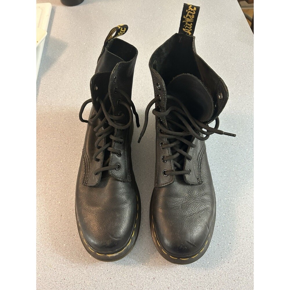 Dr Martens Pascal Boots Women Size 9 Goth Black Leather 8 Eye Punk Docs Outdoor